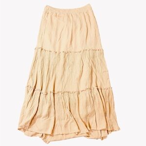Sim & Sam tiered maxi skirt in beige/peach color size S